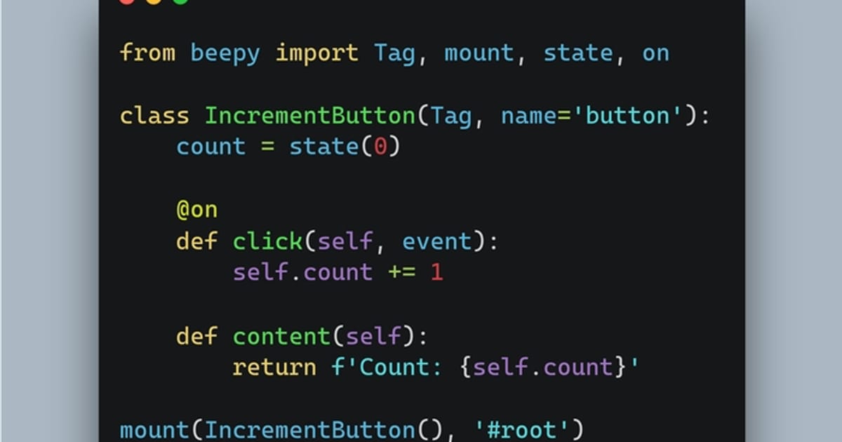 BeePy — Розвиваю фреймворк. Фронтенд на Пайтоні 🤯 - Вітя на we.ua
