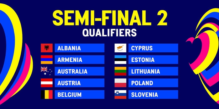 Semi-final 2: The 10 songs qualified for the Grand Final