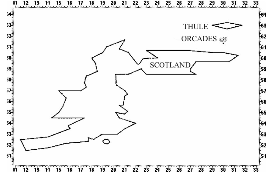 Незвичне розміщення Шотландії в "Географії" Птолемея