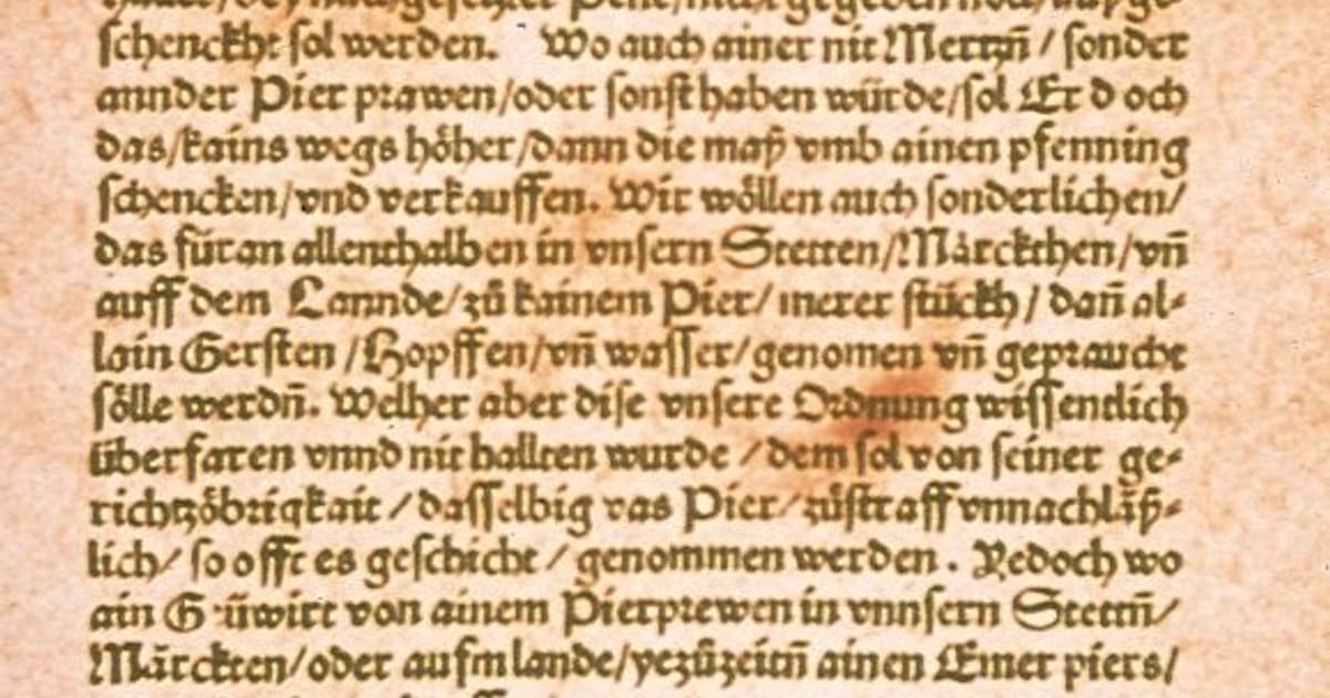 Reinheitsgebot – закон про чистоту пива. - Історично-кулінарний кут на we.ua