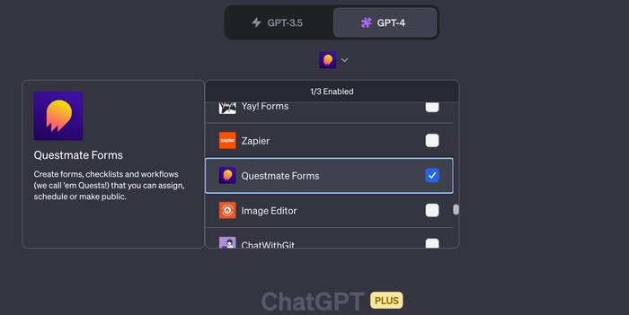 Questmate Forms & ChatGPT plugins for Online Learning Like Questmate Forms