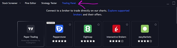 TradingView paper trading and connecting to exchanges.