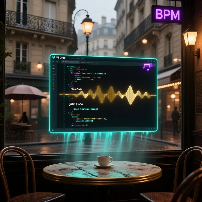 Suno AI prompt formula for creating rainy Paris cafe ambience music for YouTube channels