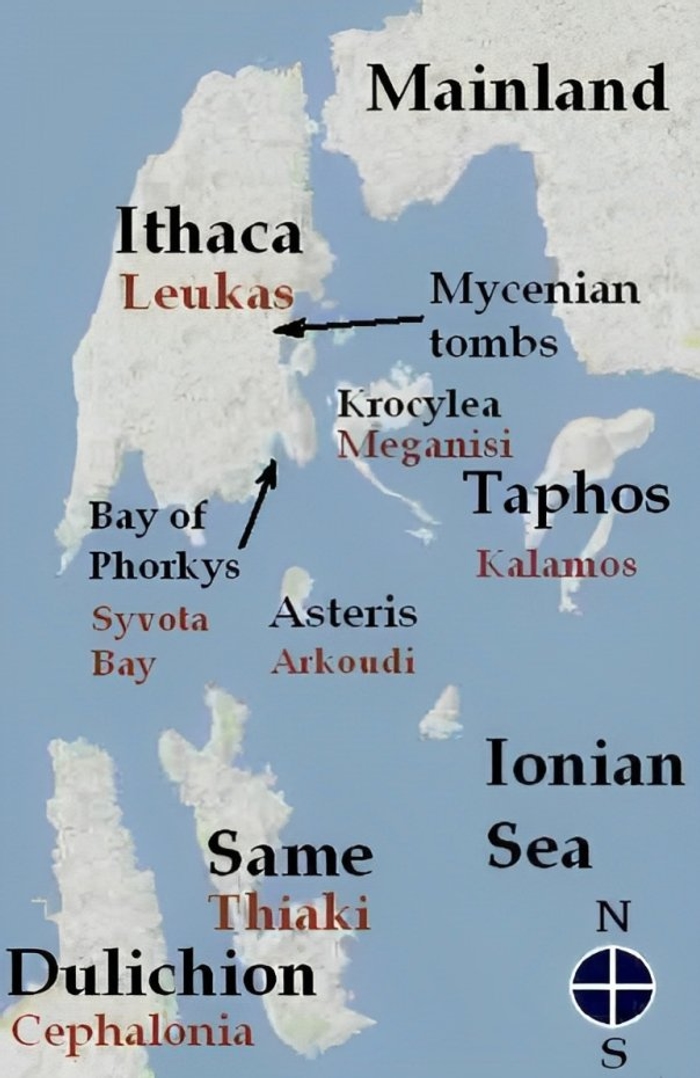 11/ This is how he made his own matching to the Homeric islands that surrounded the kingdom of Odysseus. According to Dörpfeld, Dulichium was present-day Cephalonia, Same was present-day Ithaca, Zacynthus was present-day Zakynthos, and Homer's Ithaca was present-day Lefkada. 