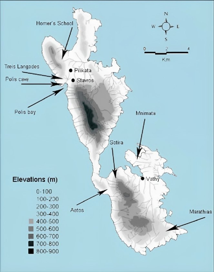 18/ My opinion is that Homer's Ithaca is the modern homonym island. Ithaca is a long and narrow island, where a rocky isthmus, about 800 m. wide, which divides the island into two mountain ranges, known by Homer as Νήιον and Νήριτον. Although it has a rough, uneven and ➡️ 