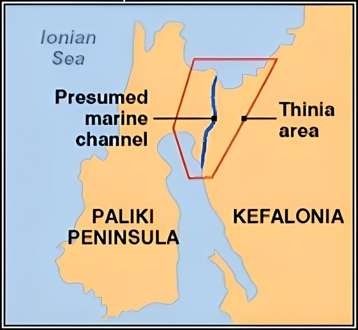 ➡️ which was at times covered from north to south with water, dividing Cephalonia in two. This particular view is extremely doubtful and is not supported by any geological research, but on the contrary, ➡️ 