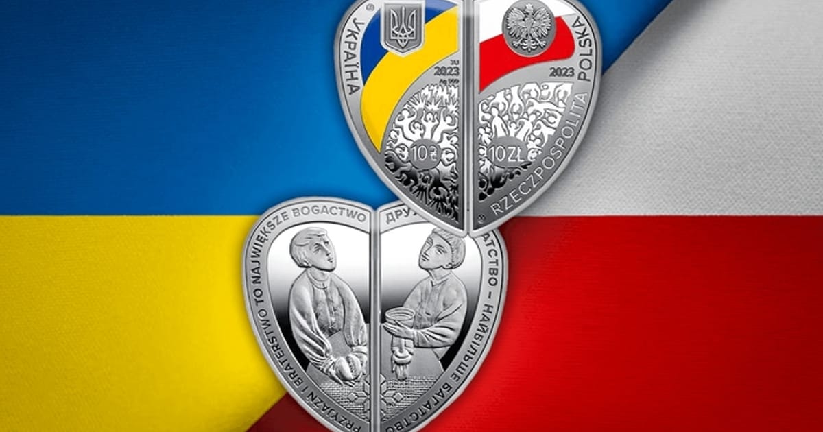 Набір з 2 колекційних срібних монет 10 грн/10 злотих Україна/Польща - Дружба і Братерство - World of Mintage на we.ua