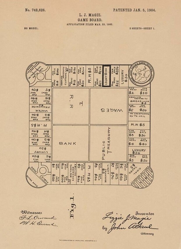 Патент на гру Landlord в 1904 році