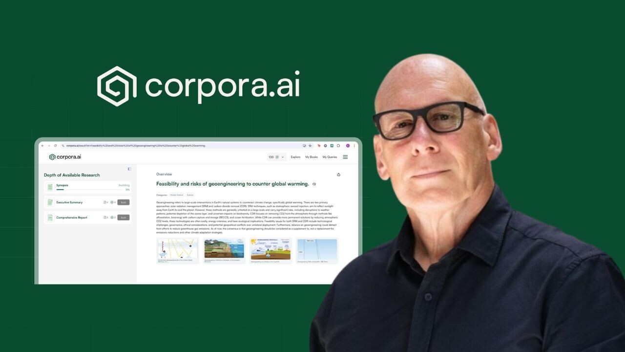 Exclusive: Tech mogul Mel Morris announces public launch of AI research engine Corpora.ai