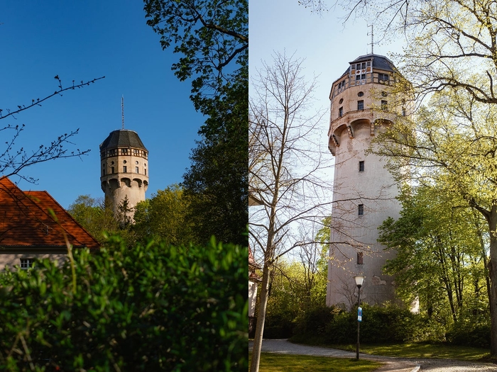 The historical water tower of the “Old People’s Home” in Buch.