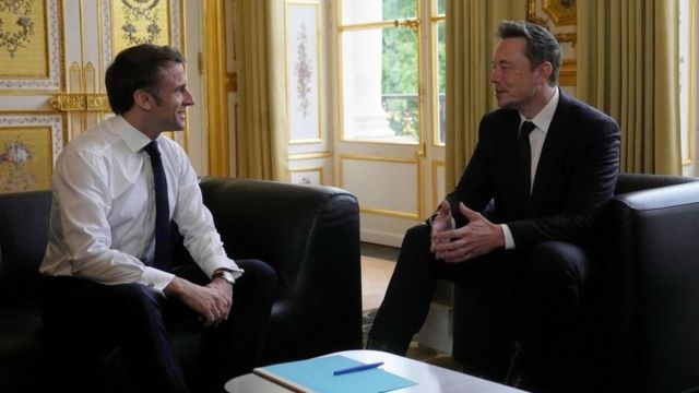 Emmanuel Macron met with Elon Musk at the Elysee Palace in May
