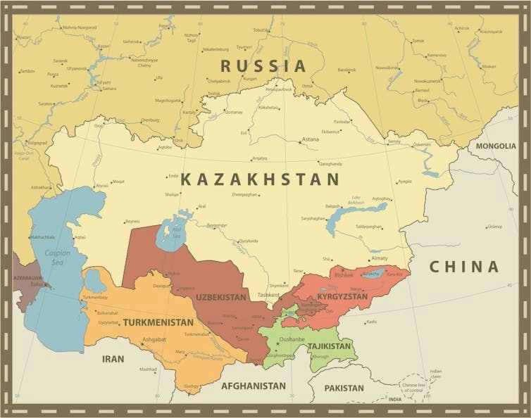 Map of central Asia.
