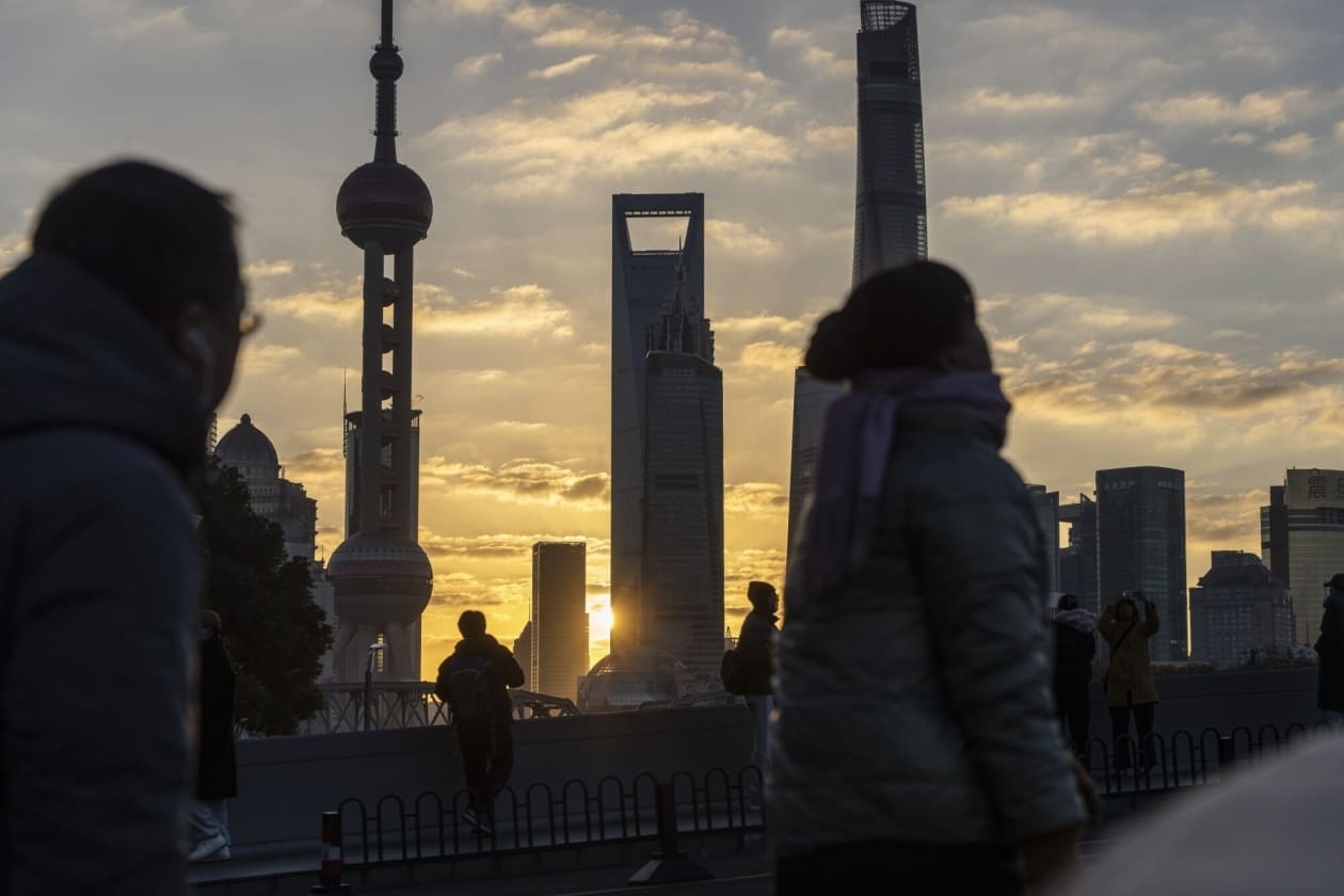 An early morning in Shanghai’s financial district. Property-market troubles are weighing on the Chinese economy.