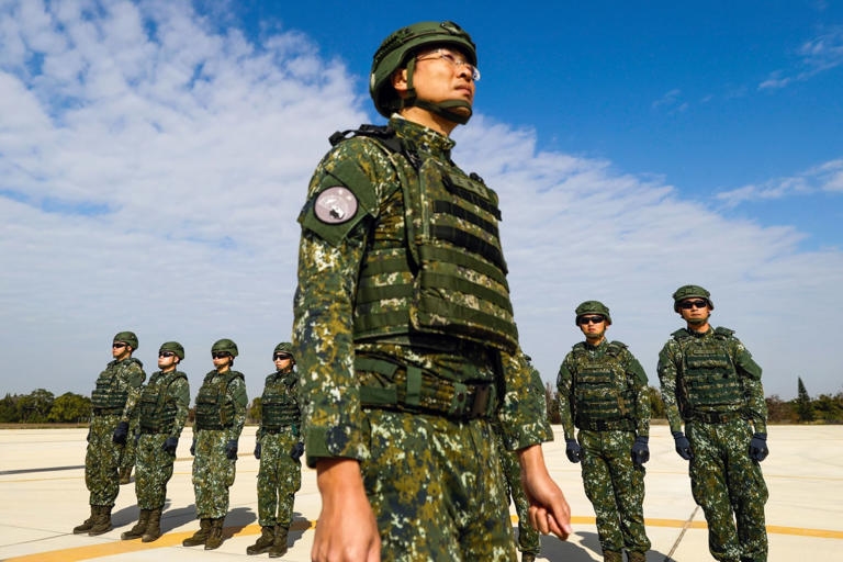 Military personnel in Taiwan.