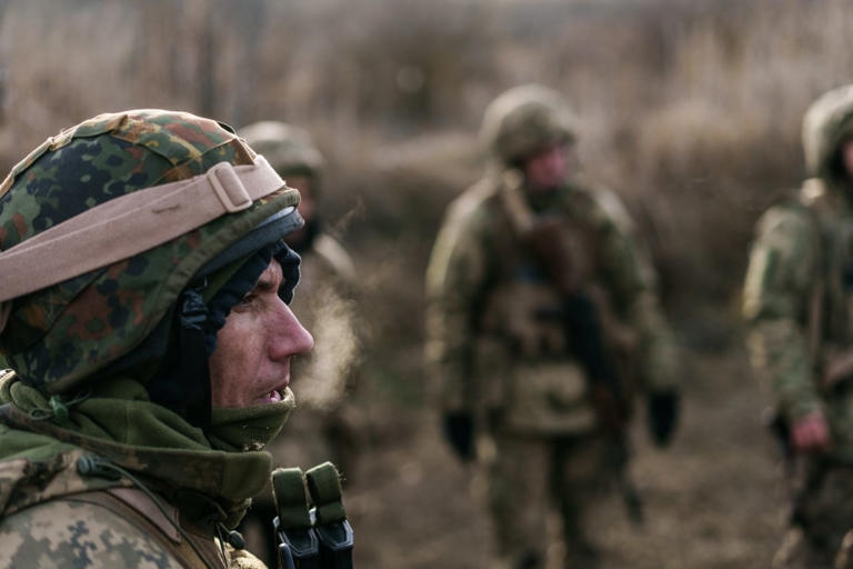 Ukrainian soldiers training last month in the Donetsk region.