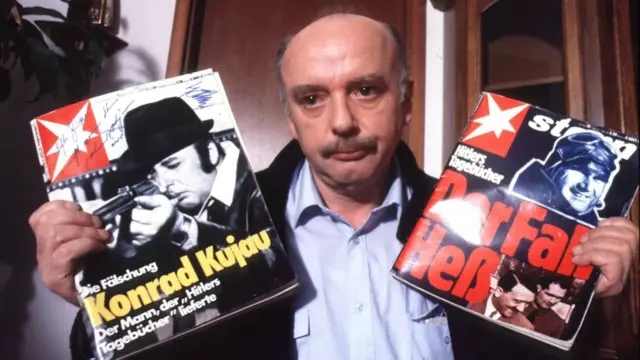 Підпис до фото,Щоденники Гітлера підробив художник Конрад Куяу