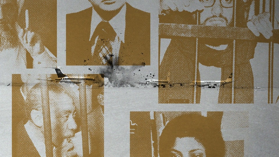 Collage with pictures of Ayman al-Zawahiri, Syed Qutb, Carlos "The Jackal," and Leila Khaled