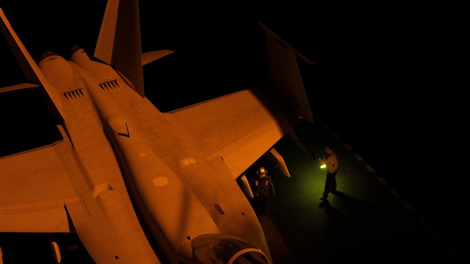 Aboard the USS George Washington in the Arabian Sea