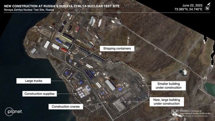 Нове будівництво на російському ядерному полігоні на Новій Землі, 22 червня 2023 року.