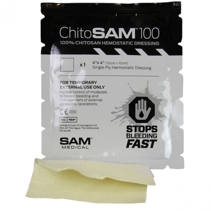 Гемостатична серветка SAM ChitoSAM 100 4" X 4"