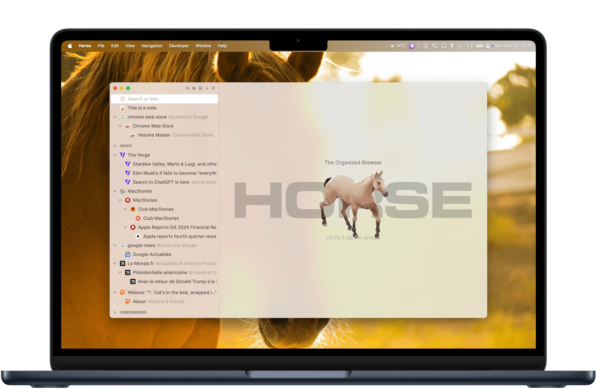 Horse Browser для macOS. Джерело: MacStories