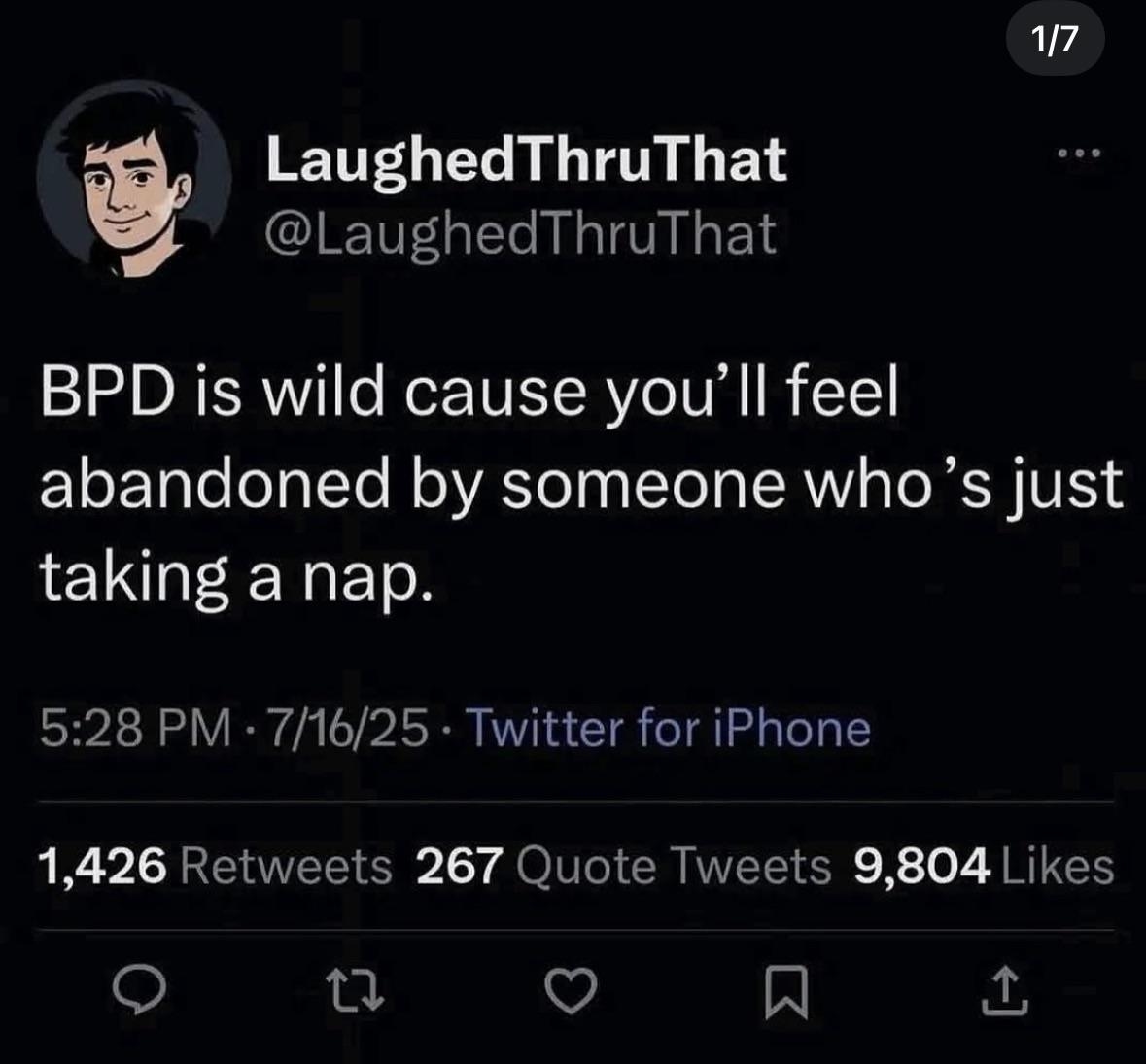 r/BPDmemes - I can't even count the number of times I've had crises thinking I was abandoned 😅
