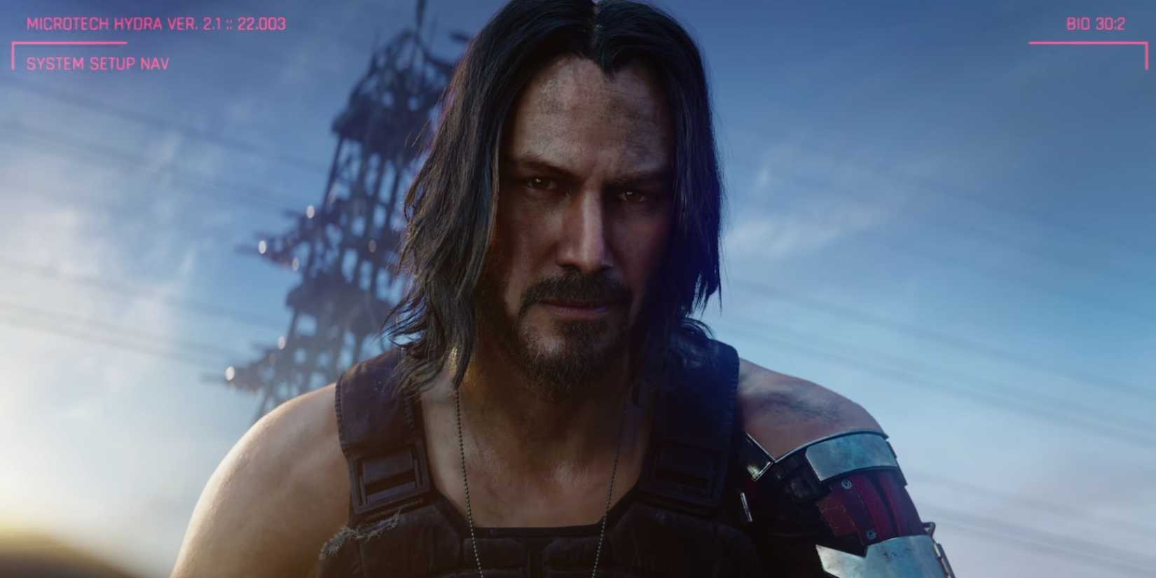 Johnny Silverhand in Cyberpunk 2077's cinematic trailer.