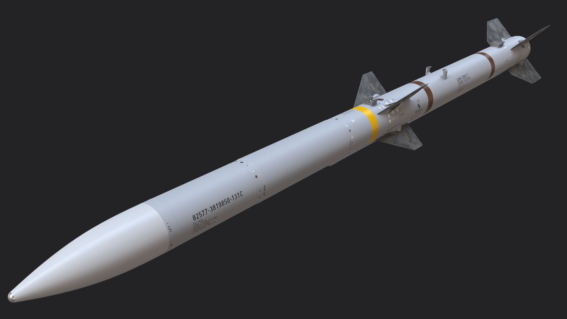 AIM-120C AMRAAM 3D Модель $99 - .c4d .lwo .blend .fbx .max - Free3D