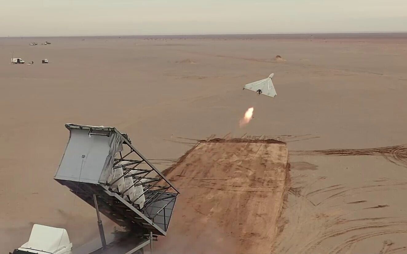 Launch of a Shahed 136  drone from a truck