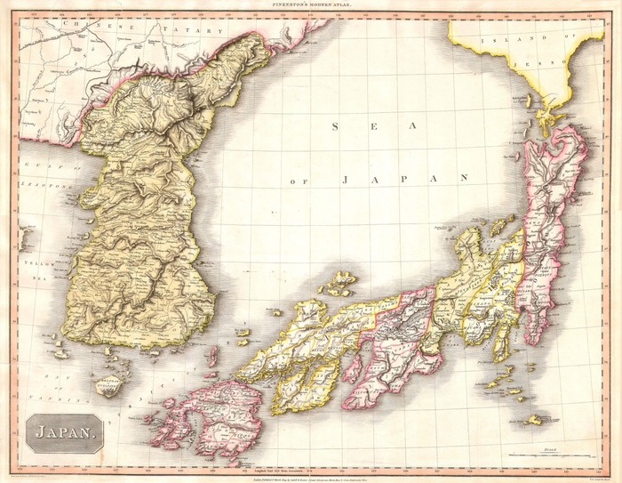 File:1809 Pinkerton Map of Korea ^ Japan - Geographicus -  JapanKorea-pinkerton-1809.jpg - Wikimedia Commons