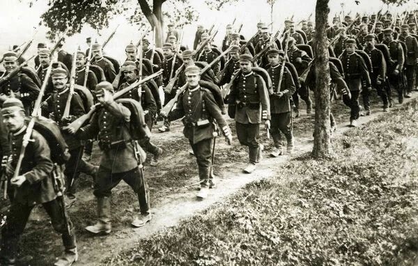 Prints of German troops marching through Belgium, WW1 | Армия, Бельгия