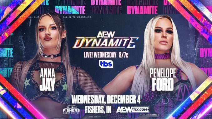 Anna Jay vs. Penelope Ford added to AEW Dynamite lineup