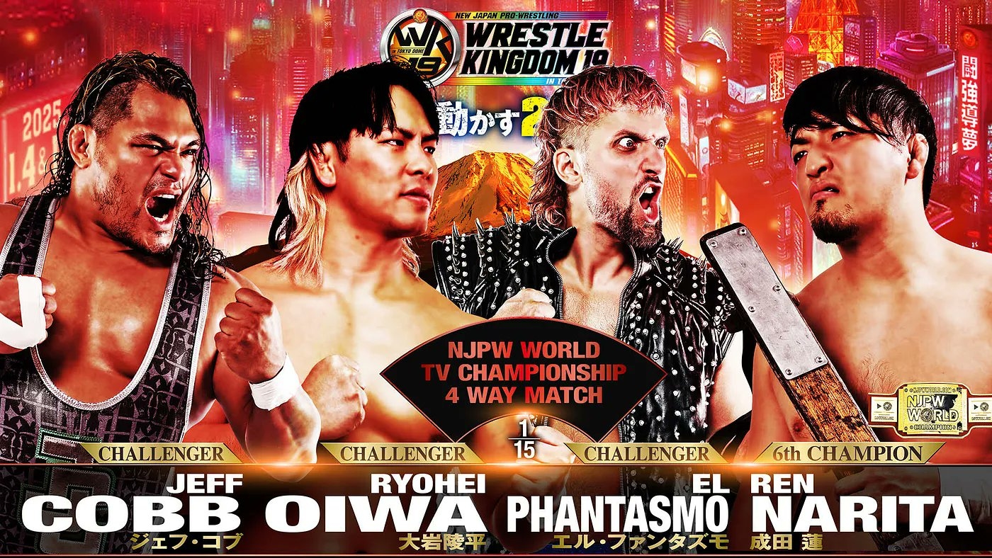 Chris Samsa on X: "NJPW Wrestle Kingdom 19 - January 4 - Stats & Info  Thread Full Stats & Info (PDF): https://t.co/ARPNuDv54W NJPW World TV  Championship Four Way Match Ren Narita [C]