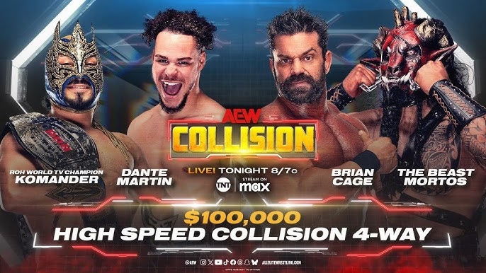 WWE 2K24 Komander Vs. Dante Martin Vs. Brian Cage Vs. The Beast Mortos |  AEW Collision 1/4/25 - YouTube