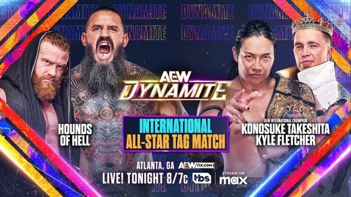 Aslam 🇵🇸 on X: "Hounds of Hell(Buddy Matthews and Brody King) vs The Don  Callis Family(Konosuke Takeshita and Kyle Fletcher) - AEW  Dynamite(5/2/2025): 8.25/10 https://t.co/plhWRDnaFs" / X