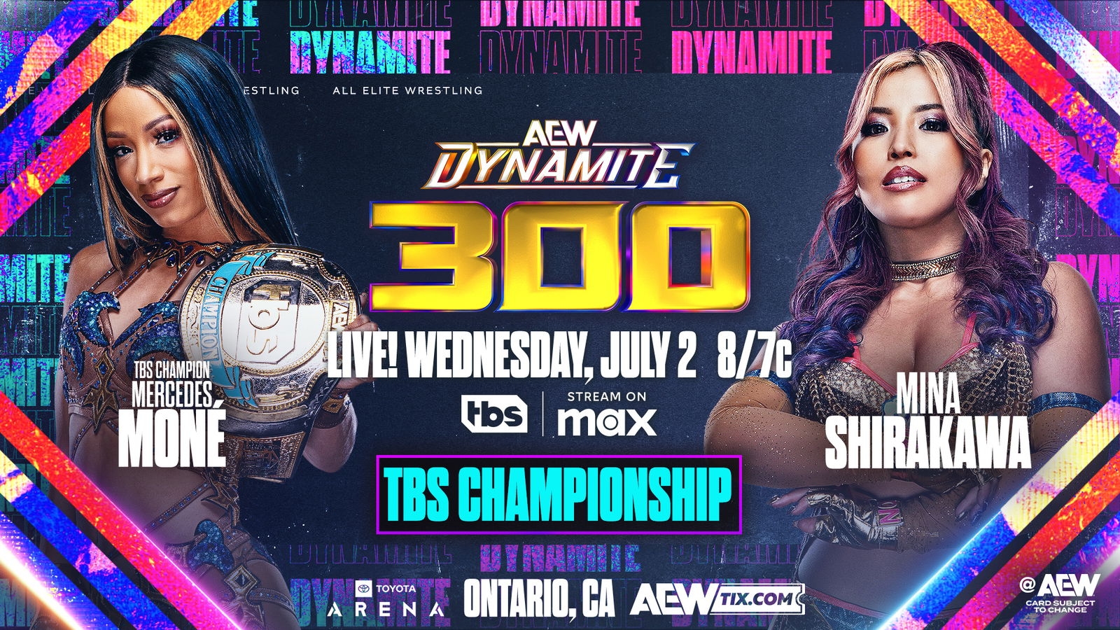 AEW Dynamite 300 live results: Mercedes Mone vs. Mina Shirakawa TBS title match - F4W/WON