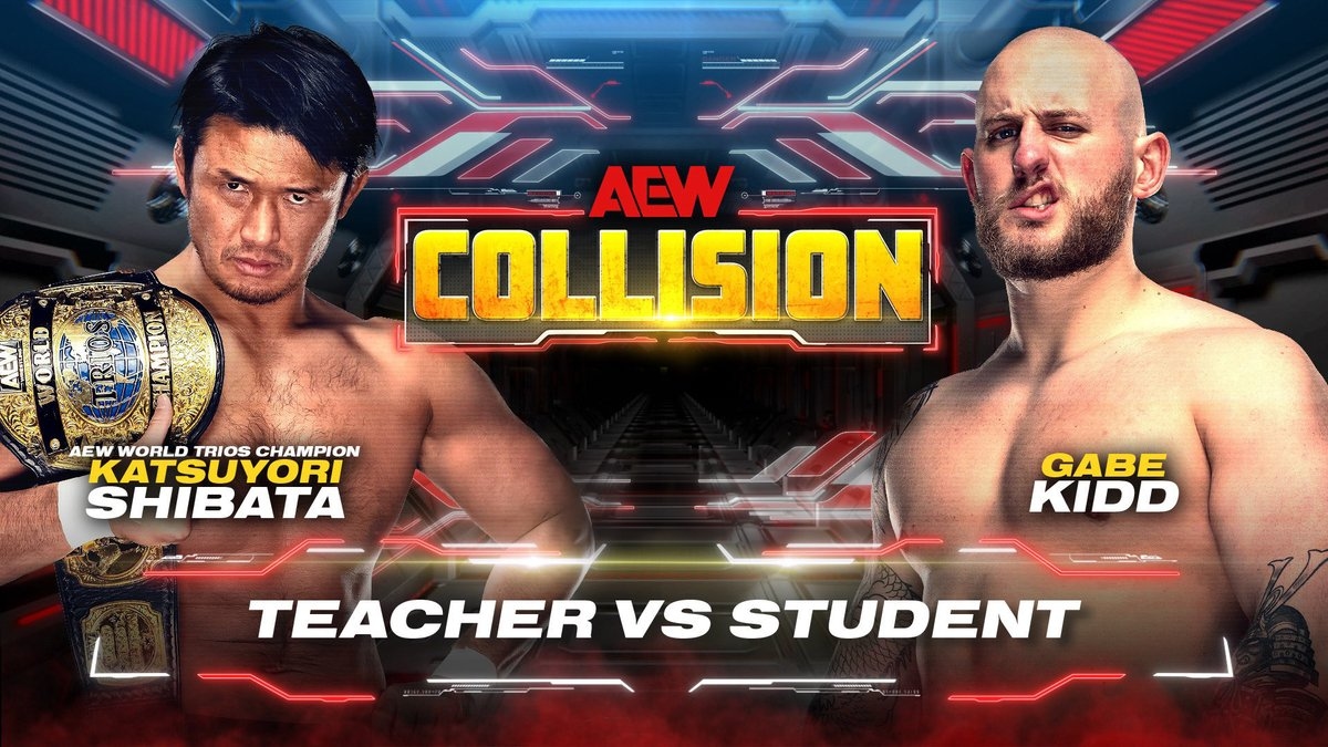 NJPW WORLD on X: "◢◤◢◤配信 開始◢◤◢◤ 🚨 #AEWCollision 🚨 #25-28 英語実況版 #NJPWWORLD で #AEW を今すぐ見る! ⇒ https://t.co/wKqdRYCVgl Teacher vs Student Katsuyori Shibata vs Gabe Kidd Místico vs The Beast Mortos FTR &
