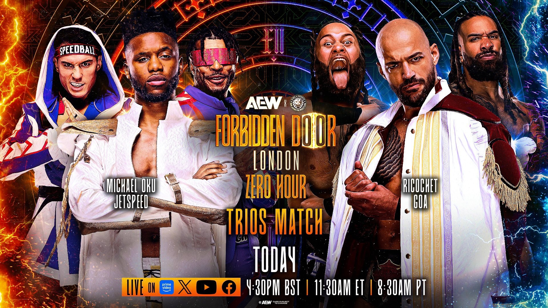 ⛧ on X: "Michael Oku & JetSpeed vs Ricochet & The Gates Of Agony AEW: Forbidden Door (2025) 7700 Rating: ***.5 Fun match https://t.co/9x9r6PjlsC" / X