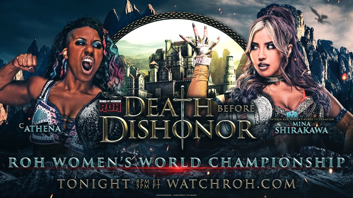 Cory on X: "Athena vs Mina Shirakawa for the ROH Women's World Championship  will close #ROHDBD https://t.co/2FgxLOoql0" / X