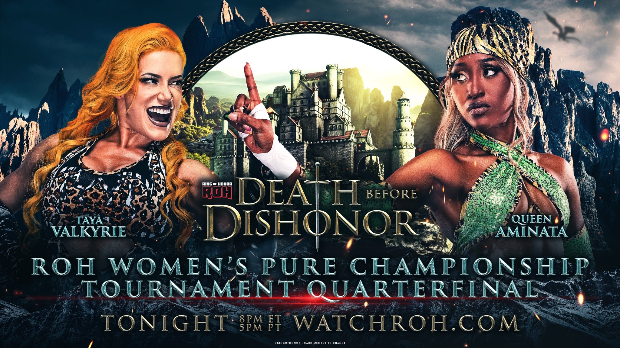 Cory on X: "Taya Valkyrie vs Queen Aminata in an ROH Womens Pure  Championship Tournament Quarterfinal Match has been announced for #ROHDBD  https://t.co/lmDqr4KJDx" / X
