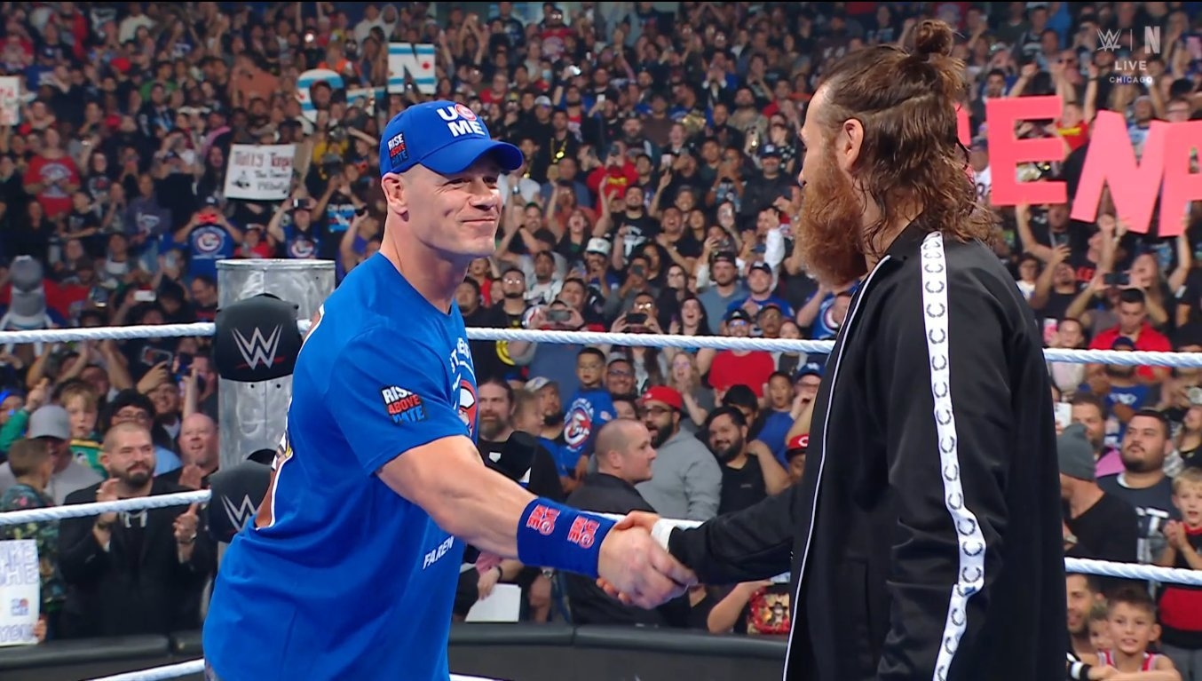 TurnHeelWrestling on X: "¡Sami Zayn (c) vs. John Cena por el Campeonato de  Estados Unidos ahora mismo! #SmackDown https://t.co/j6Ur6BGwNX" / X