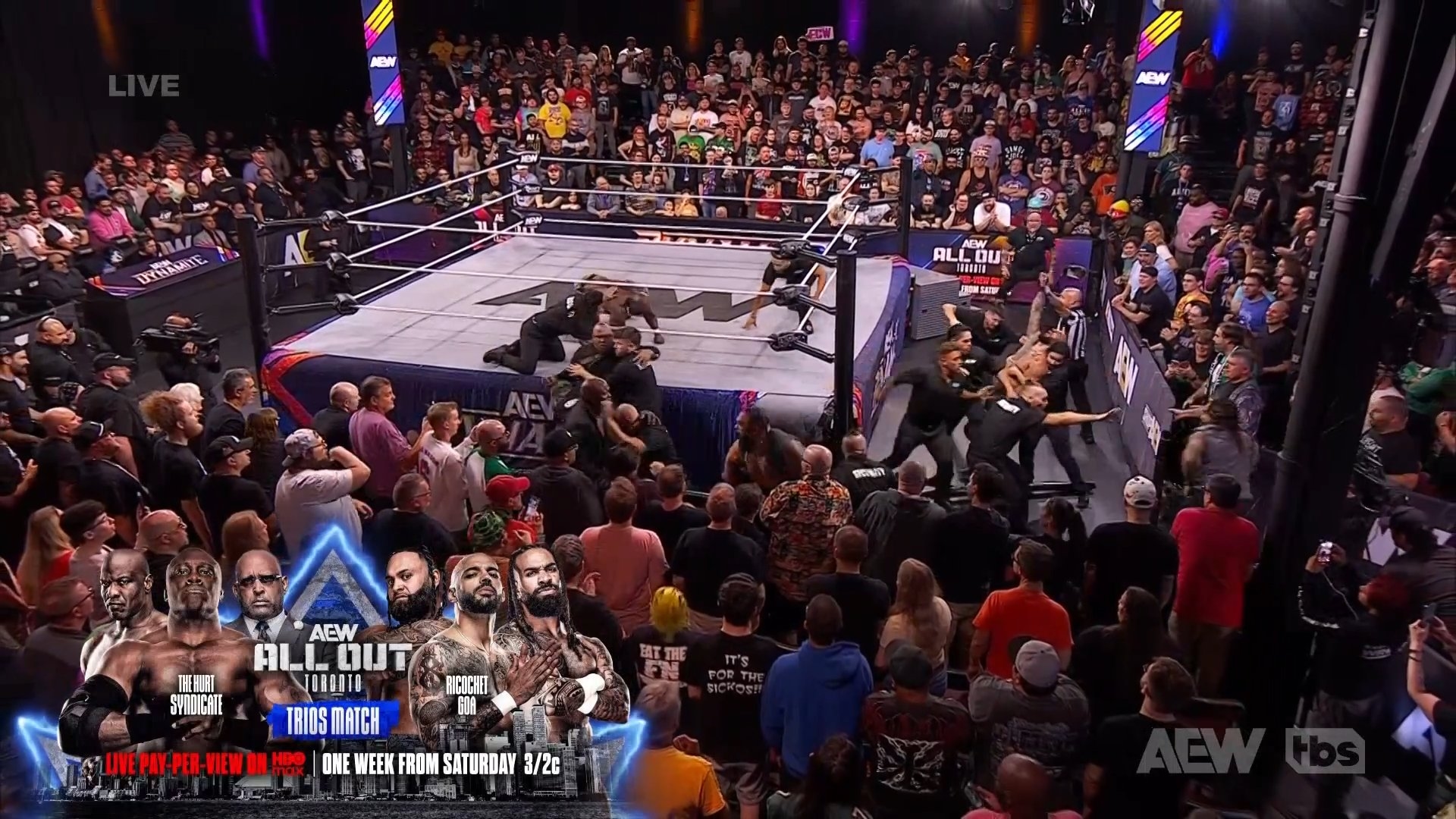 Cory on X: "Ricochet and GOA brawl with The Hurt Syndicate #AEWDynamite  https://t.co/RoJj7GVqGa" / X