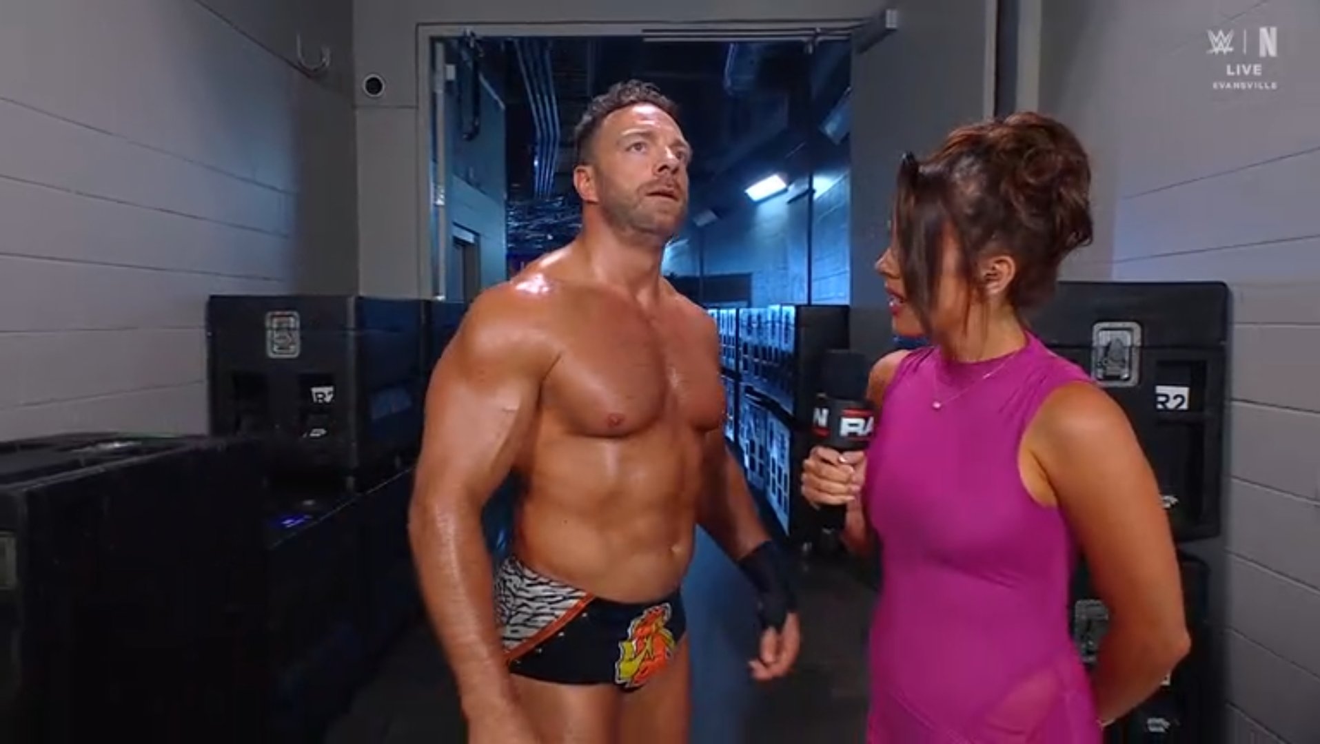 Cory on X: "Jackie Redmond backstage interview with LA Knight #WWERAW  https://t.co/EaZIy1RojS" / X