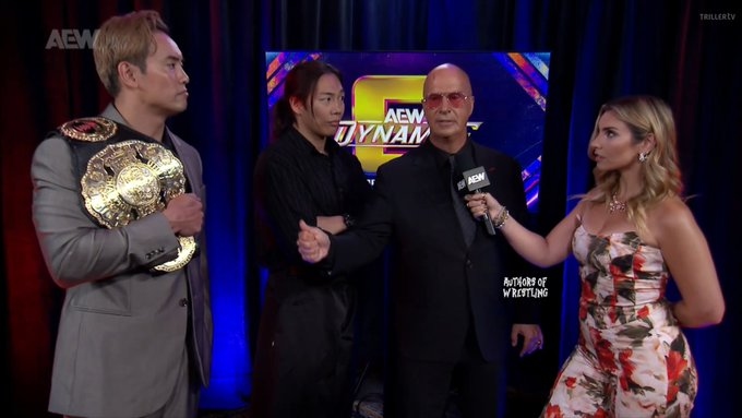 WWE & AEW Rumors on X: "Don Callis says Konosuke Takeshita & Kazuchika Okada will challenge Brodido next week. Takeshita is not happy that he has to team with Okada #AEWDynamite https://t.co/1xOX7xswKQ" /