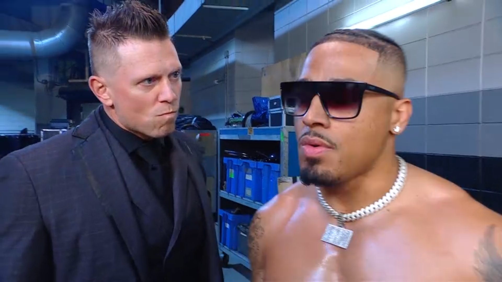 Cory on X: "The Miz and Carmelo Hayes backstage segment #SmackDown  https://t.co/5dgF19iGCo" / X