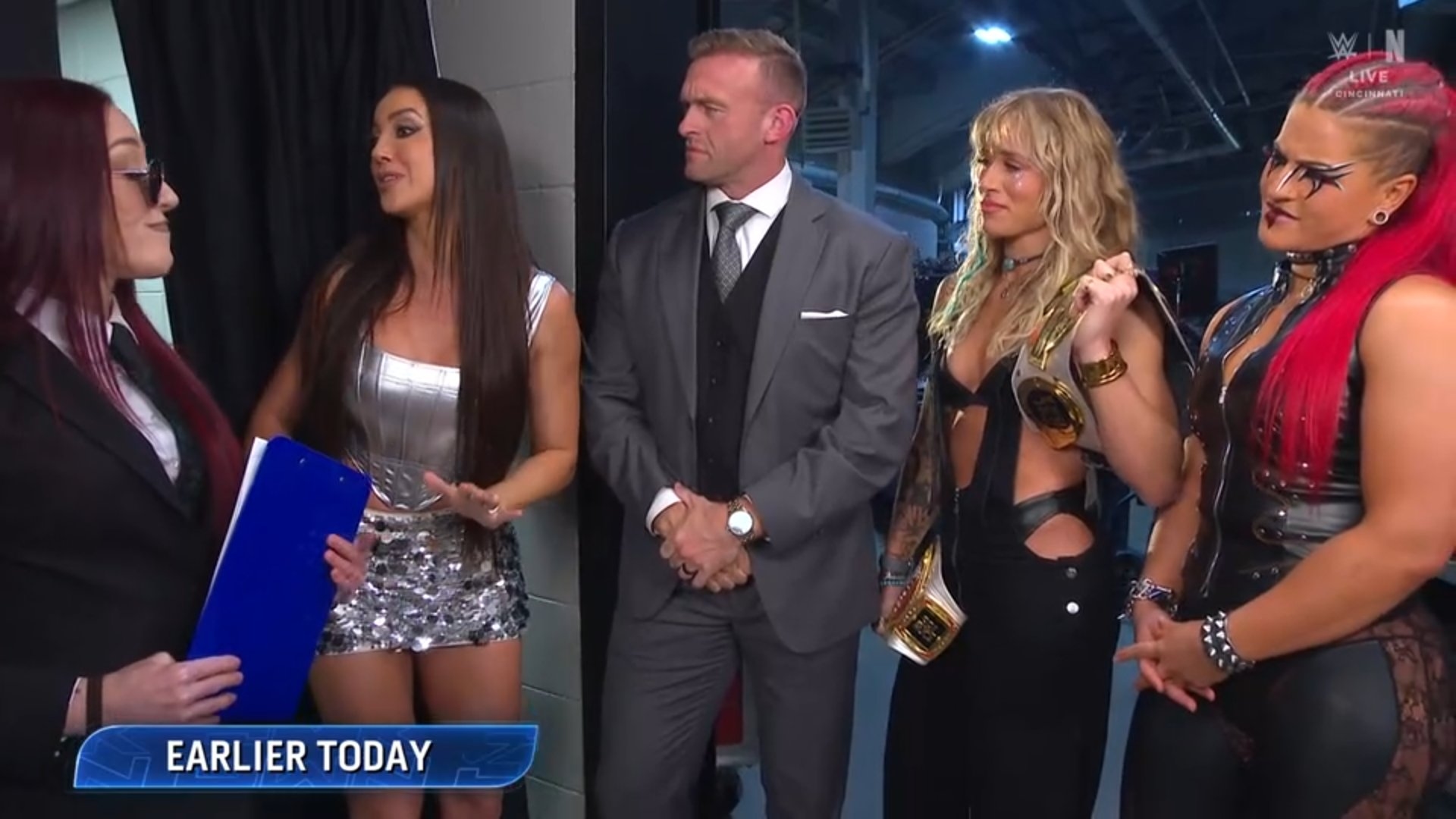 Cory on X: "Nick Aldis backstage segment with ZaRuca, Chelsea Green, and  Alba Fyre #SmackDown https://t.co/N3bfgYtvup" / X