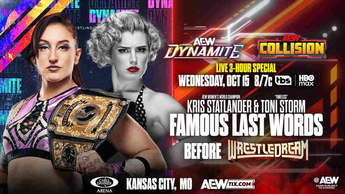 AEW Dynamite/Collision Preview- 10/15/25 (LIVE 3-Hour Special!, Go-Home Show For WrestleDream) - WWE News, WWE Results, AEW News, AEW Results