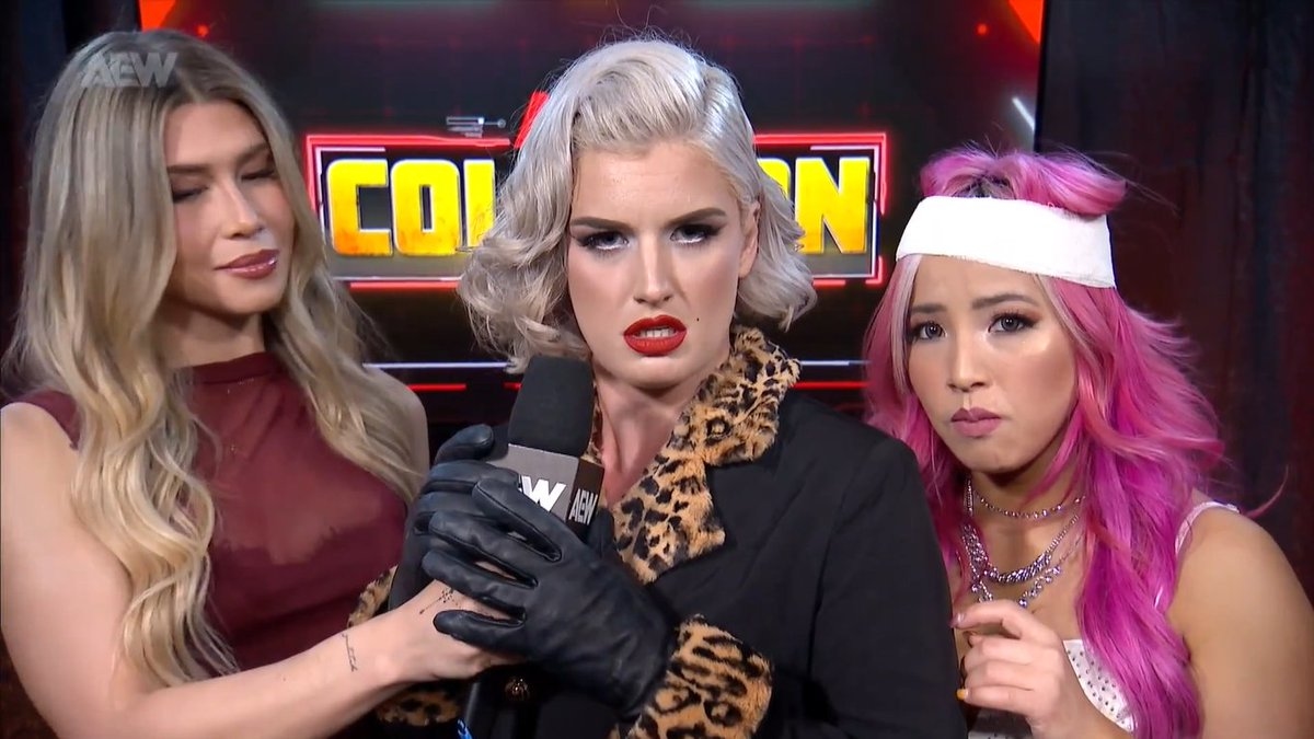 Lexy Nair backstage interview with Toni Storm and Mina Shirakawa #AEWCollision