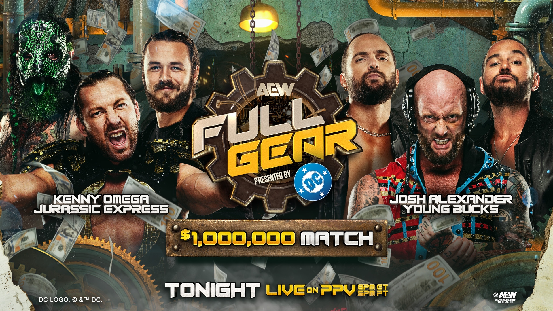 Josh Alexander and The Young Bucks Defeat Kenny Omega and Jurassic Express  in the $1,000,000 Match