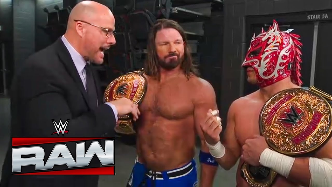 MASKED MEN MYSTERY! AJ Styles & Dragon Lee Challenge War Raiders at WWE Raw!